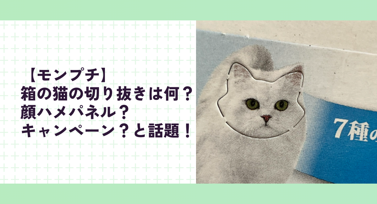 【モンプチ】箱の猫の切り抜きは何？顔ハメパネル？キャンペーン？と話題に！