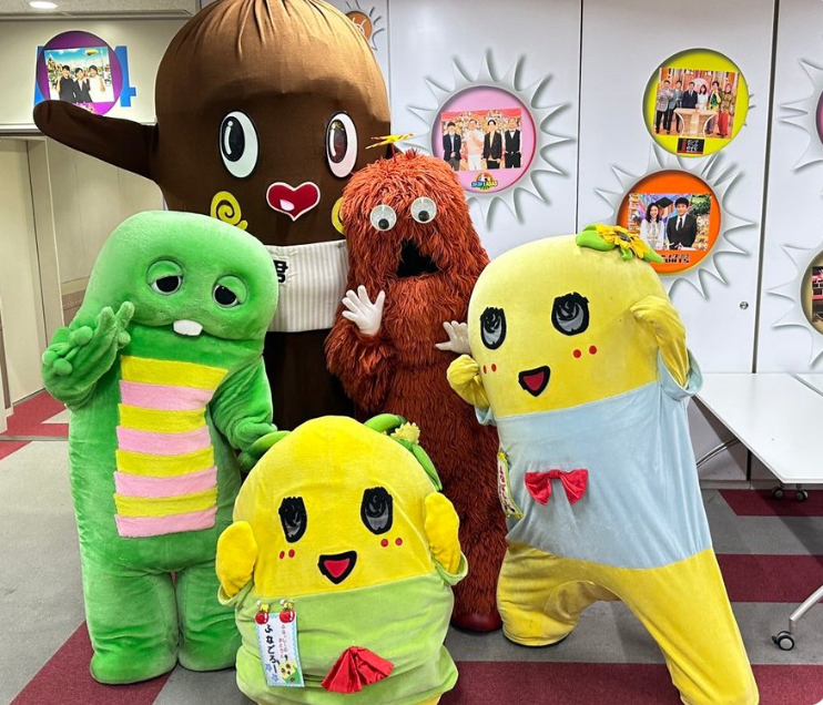 ガチャピン、ムック、ねば〜る君、ふなごろー、ふなっしー