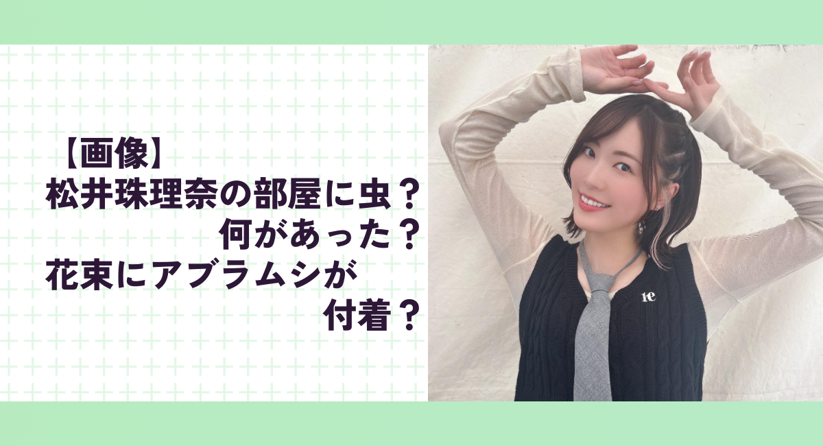 【画像】松井珠理奈の部屋に虫？何があった？花束にアブラムシが付着か？